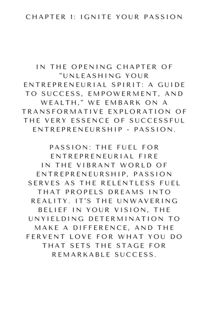 Unleashing Your Entrepreneurial Spirit: A Guide to Success, Empowerment, and Wealth (Digital)